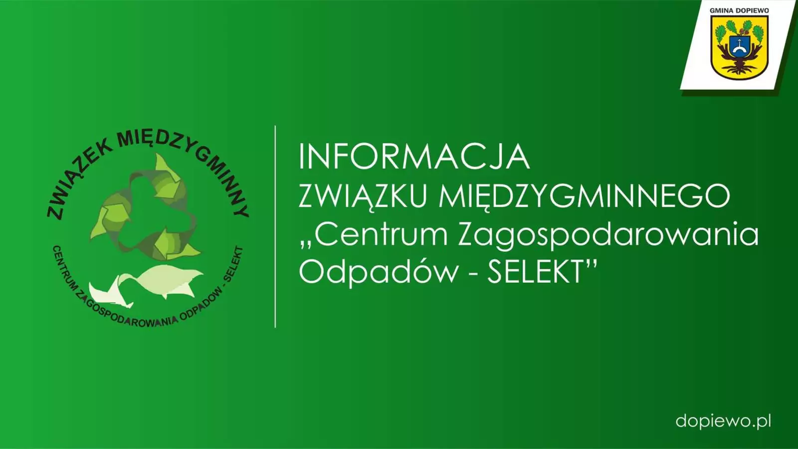 Logotyp związku międzygminnego Centrum Zagospodarowania Odpadami SELEKT