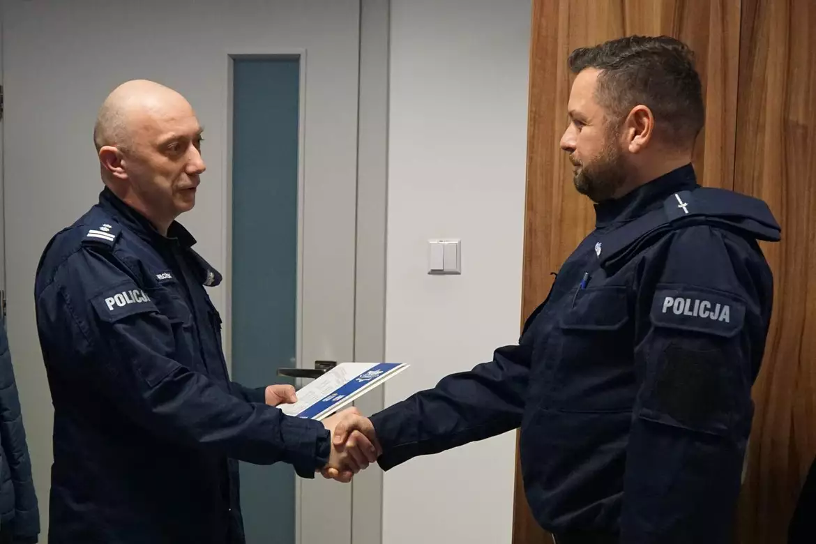 Powitanie nowego komendanta policji w Dopiewie
